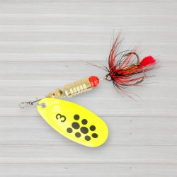 Блешня обертова ZEOX Dominator № 3, 6г, колір 012 Fluo-Black Dot